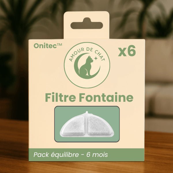 Filtre fontaine chat pour fontaine inox sans fil 6 mois d'eau propre Onitec™