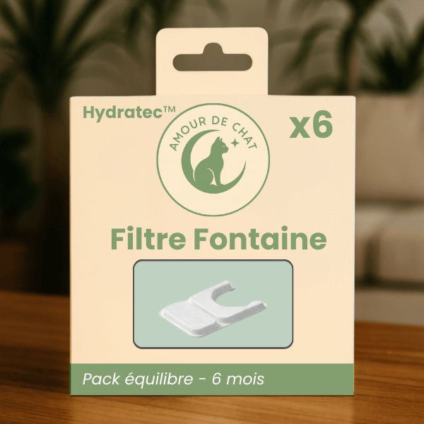 Pack filtre x6 pour 6 mois d'eau saine de la fontaine a eau chat sans fil céramique Hydratec™