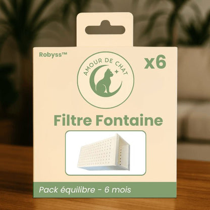 Filtre pour fontaine a eau chat durée 6 mois pack équilibre par 6 pour fontaine robinet Robyss™