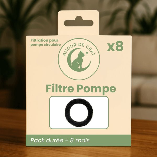 Pack de filtres pour pompe fontaine chat x8 pour filtration de l'eau 8 mois