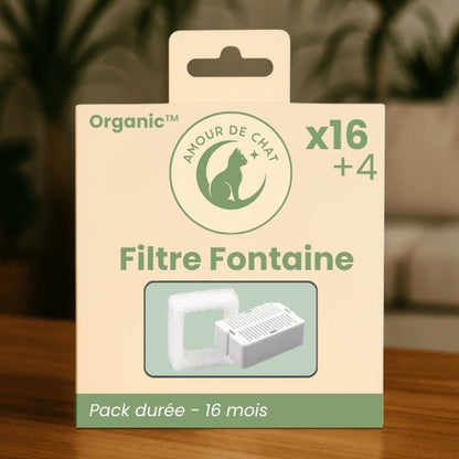 Pack de filtres de remplacement longue durée x16 pour fontaine à eau chat céramique Organic™