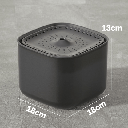fontaine a eau chat design noir carré avec dimensions compactes - AquaLove™