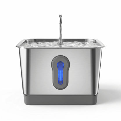 Fontaine à eau chat avec robinet sans fil et filaire avec détecteur mouvement radar 220° en inox