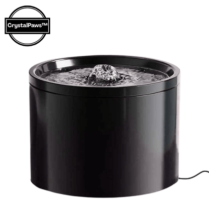 Fontaine a eau pour chat ceramique ronde noir avec macaron CrystalPaws™