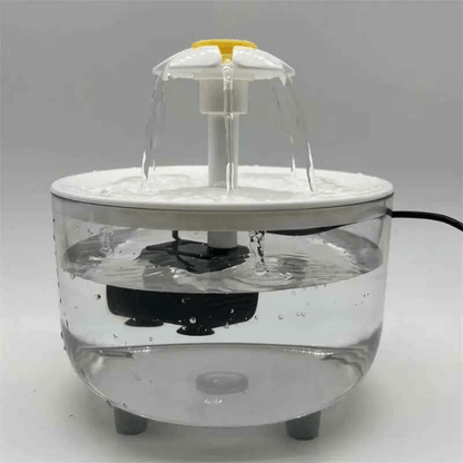Fontaine à eau pour chat fleuron blanc transparente CatDrinker™