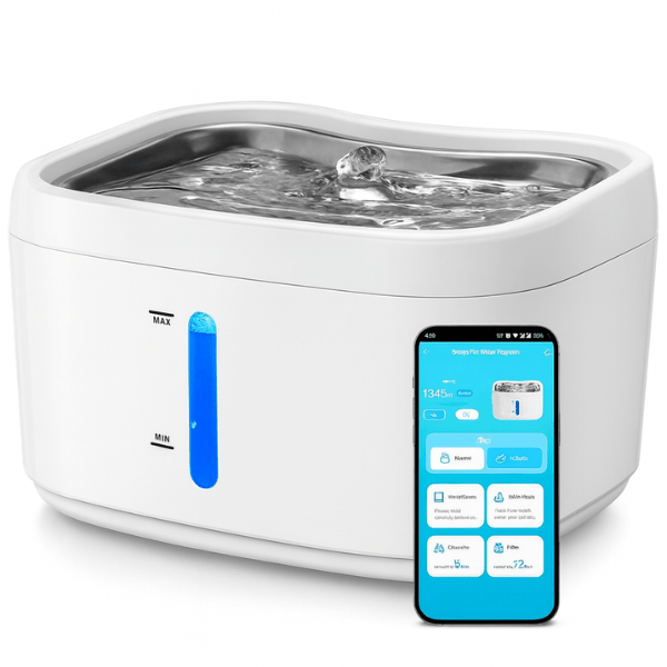 Fontaine à eau pour chat connectée automatique application téléphone AquaTech™