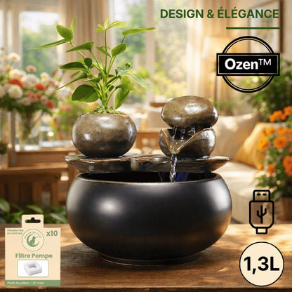 Fontaine à eau chat céramique au design élégant décoratif effet rivière Ozen™