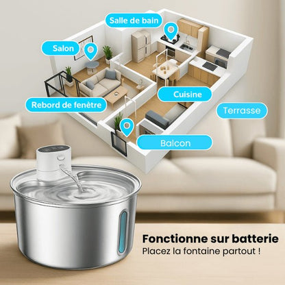 Fontaine pour chat sans fil pratique pour multiplier les points d'eau - Catronic™