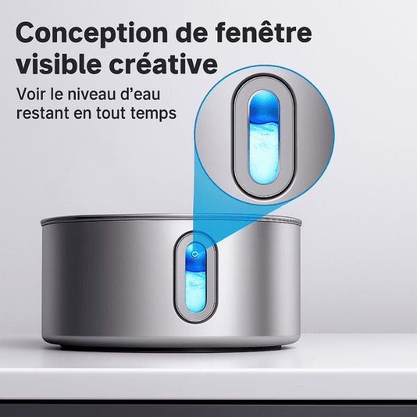 Fontaine pour chat à hublot lumineux pour repérer facilement le niveau d'eau - Catronic™