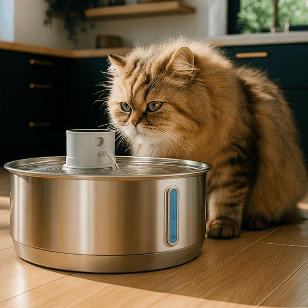 Fontaine pour chat en inox grande capacité 8 L et intelligente à capteur - Catronic™
