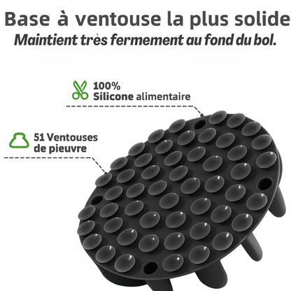 Gamelle anti-glouton chat silicone avec multi ventouses stable BaseBowl™