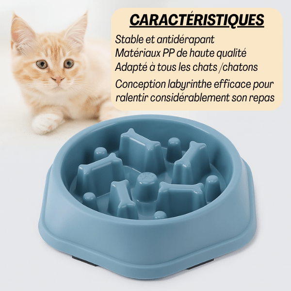 Gamelle anti glouton chat Break Bowl™ – alimentation saine et bien-être