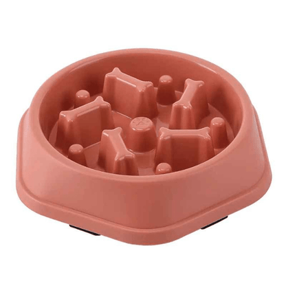 Gamelle anti glouton chat Break Bowl™ rouge – forme hexagonale stable