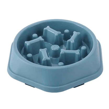Gamelle anti glouton chat Break Bowl™ bleue en plastique PP résistant