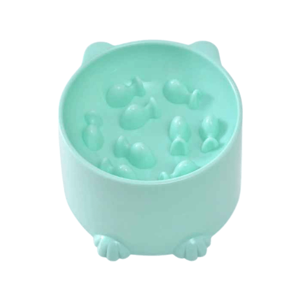 Gamelle anti glouton chat Croc NoSpeed™ vert – plastique PP résistant