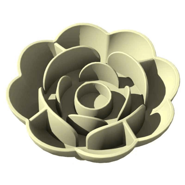 Gamelle anti glouton chat FlowerSlow™ beige avec labyrinthe ludique
