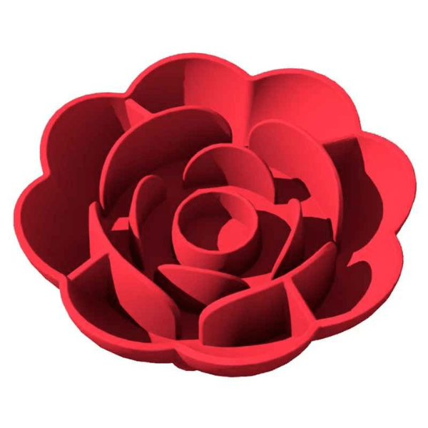 Gamelle anti glouton chat rouge – design floral en forme de rose