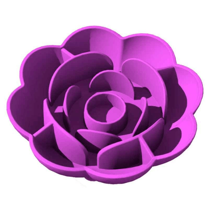 Gamelle anti glouton chat FlowerSlow™ violette en silicone alimentaire sans BPA