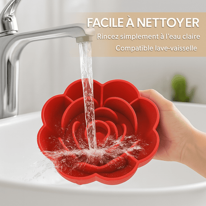 Gamelle anti glouton chat rouge – Facile à nettoyer et rincer, compatible lave vaisselle