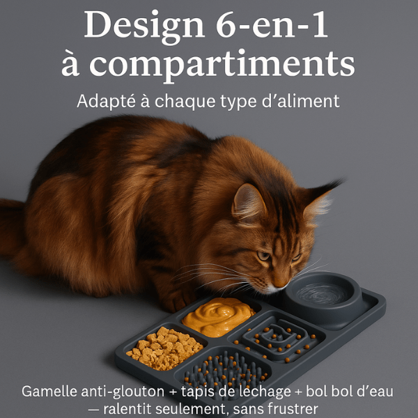 Gamelle anti - glouton chat | MultiCroc Block™ - Amour de Chat