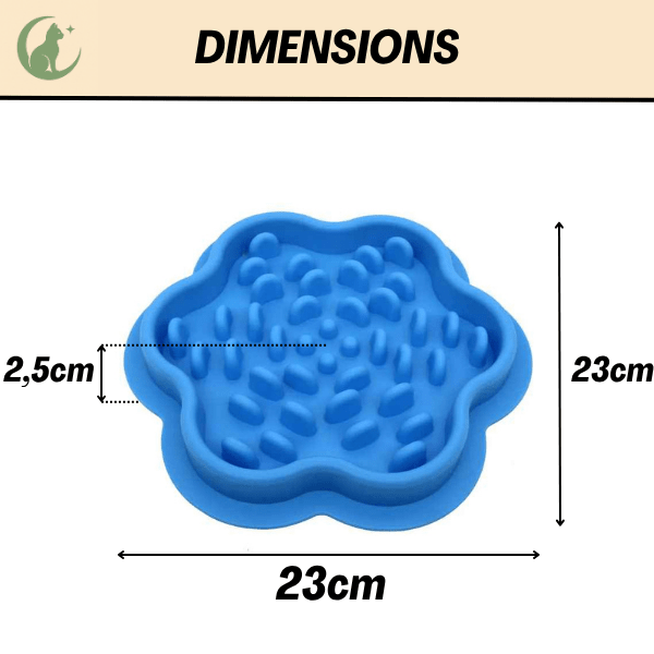Gamelle anti-glouton chat silicone multi-picots antidérapante dimensions - SiliZen™