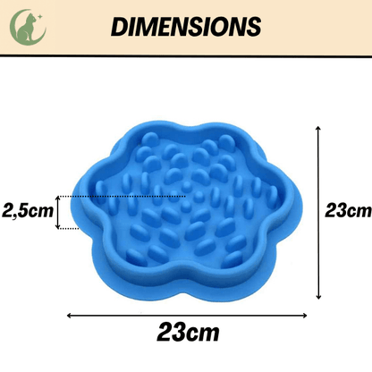 Gamelle anti-glouton chat silicone multi-picots antidérapante dimensions - SiliZen™