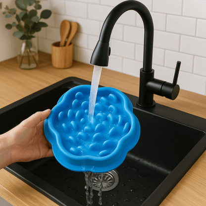 Gamelle anti-glouton chat silicone rincage nettoyage facile - SiliZen™