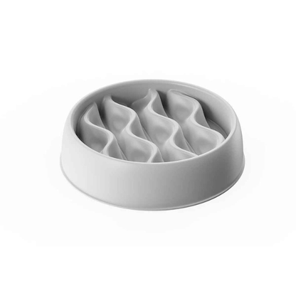 Gamelle anti glouton chaton grise – conception ondulée anti-vomissement