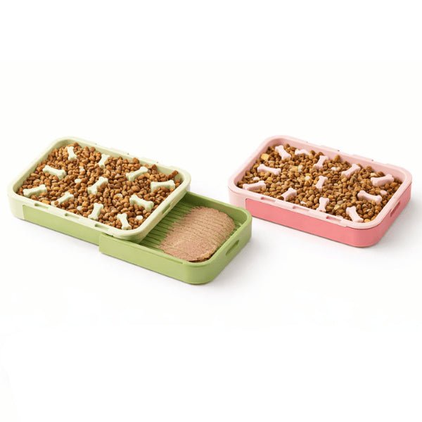 Gamelle anti glouton pour chat double fonction croquettes et pâtée digestion lente