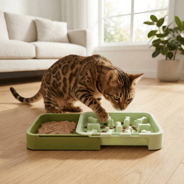 Gamelle anti glouton pour chat ralentit ingestion réduit vomissements et régurgitations