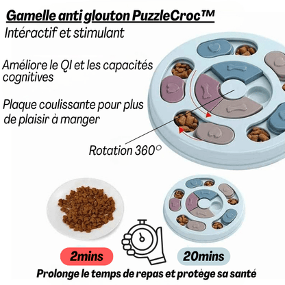 Gamelle anti glouton bleue PuzzleCroc™ – prolonge la durée des repas