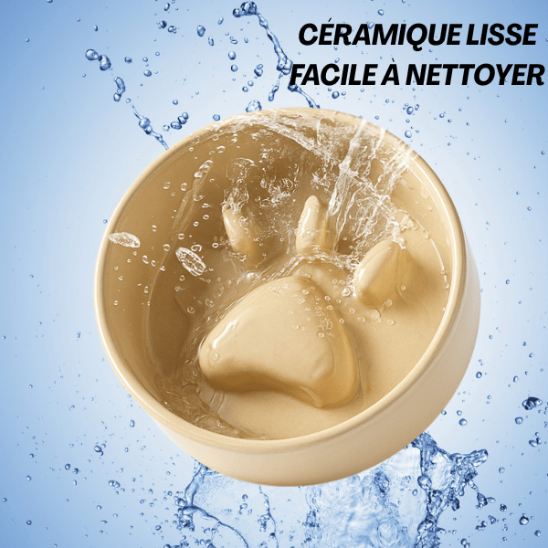Infographie ZenCroquette™ – gamelle anti glouton en céramique, lavage facile