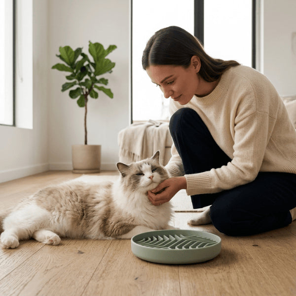 gamelle anti gloutons chat apaisante favorise bien-être et interaction calme pendant le repas