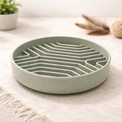 gamelle anti gloutons chat silicone à rainures pour ralentir alimentation et stimuler instinct