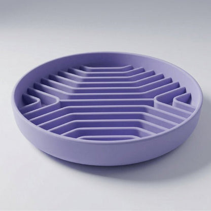 gamelle anti gloutons chat silicone violette avec rainures pour ralentir prise alimentaire