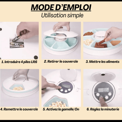 Gamelle automatique chat sans fil 6 repas simple à utiliser programmer mode d'emploi - Feeder 600 Cat™