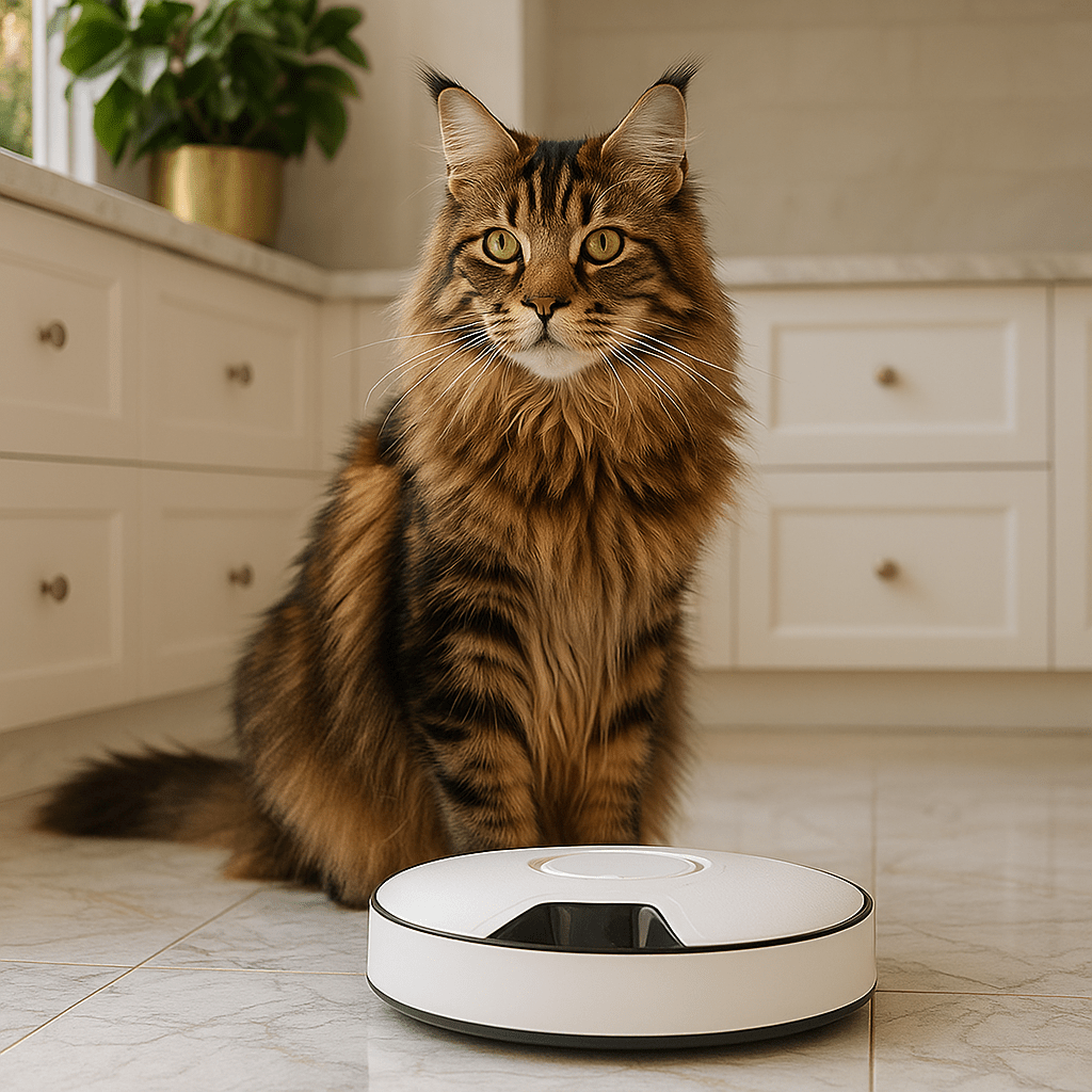 Gamelle automatique chat sans fil 6 repas aliments secs humides maine coon cuisine - Feeder 600 Cat™