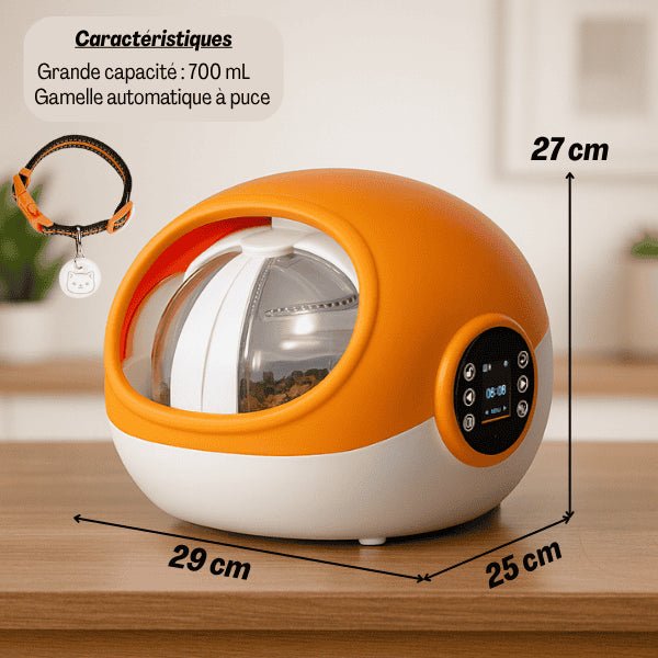 Gamelle automatique chat puce grande capacité 700 mL régime antivol CrocTech Edition™