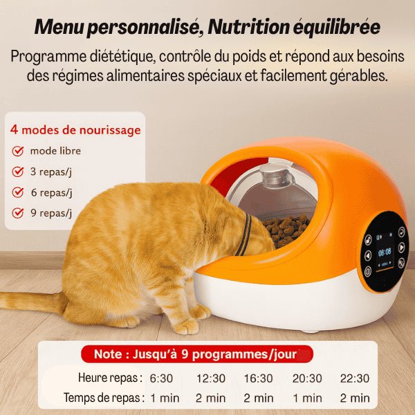 Gamelle automatique chat puce repas programmables personnalisés facilement CrocTech Edition™