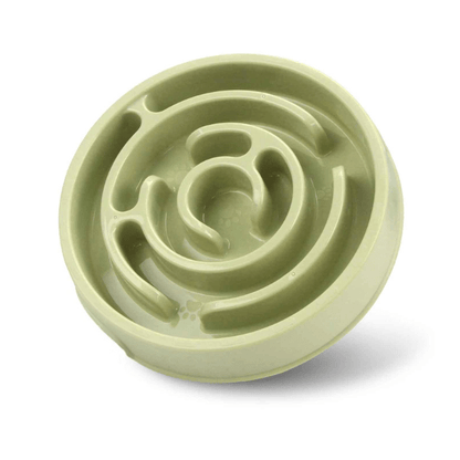 Gamelle chat anti glouton verte – conception circulaire anti-vomissement