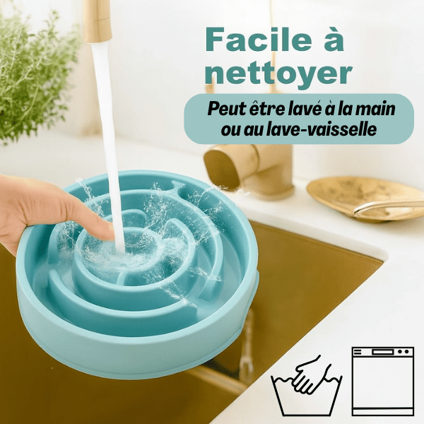 Gamelle chat anti glouton labyrinthe circulaire facile a nettoyer - Bowl Control™