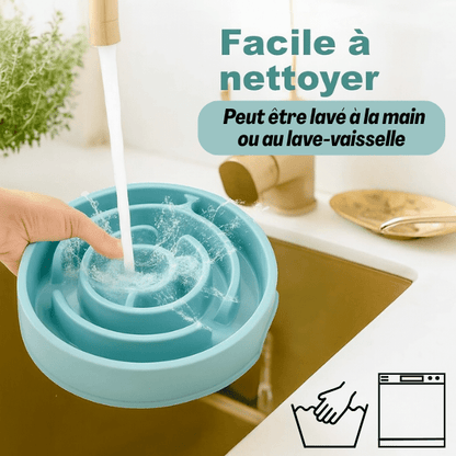 Gamelle chat anti glouton labyrinthe circulaire facile a nettoyer - Bowl Control™
