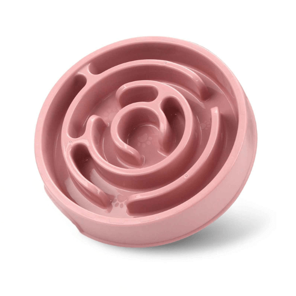 Gamelle chat anti glouton Bowl Control™ rouge – labyrinthe circulaire en plastique PP