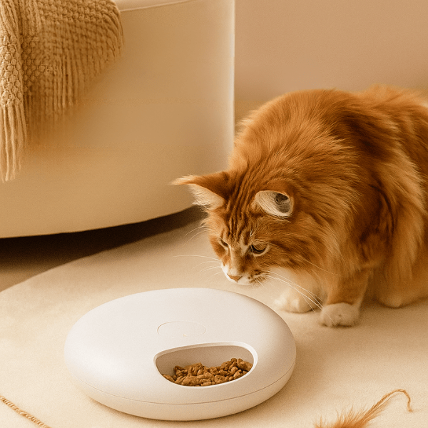 Gamelle chat automatique connectée sans fil rechargeable tout aliment repas maine coon - BowlPro 600™