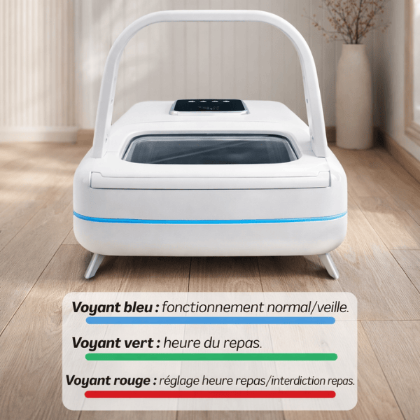 Gamelle à puce chat automatique repère lumineux de fonctionnement - Puce Motion+™