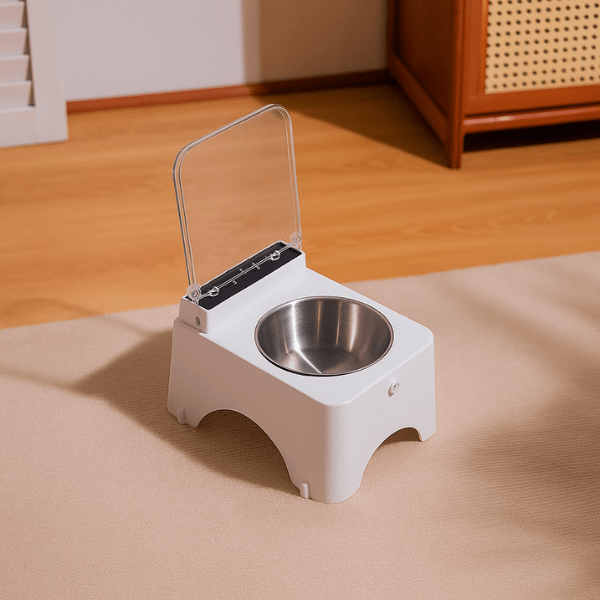 Gamelle chat surélevée automatique sans fil à capteur couvercle bol inox amovible - Smart Feeder™