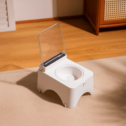 Gamelle chat surélevée automatique sans fil à capteur couvercle bol céramique amovible - Smart Feeder™