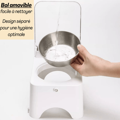 Gamelle chat surélevée automatique avec bol inox amovible nettoyage pour une meilleur hygiène - Smart Feeder™