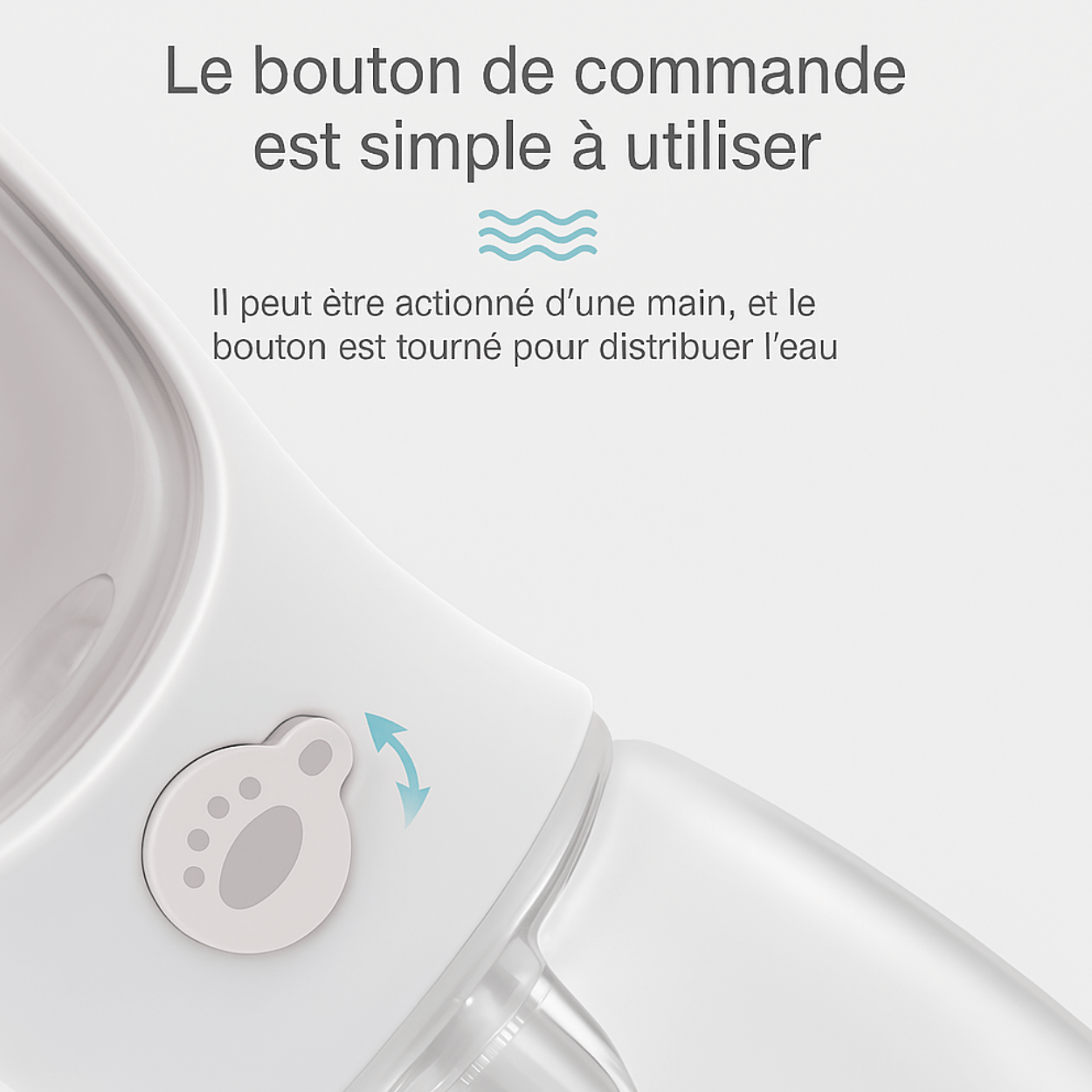 Gamelle chat portable avec bouton de commande pour distributeur eau chat - Croq-Pocket™