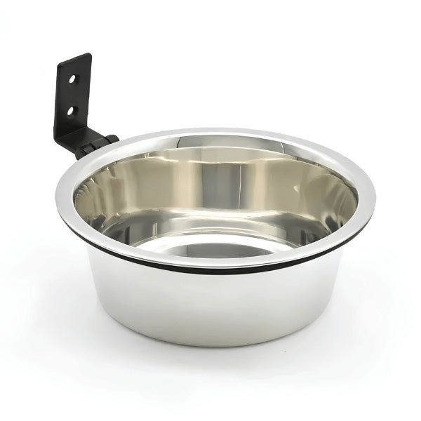 Gamelle chat en hauteur murale avec bol inox et support pivotant noir